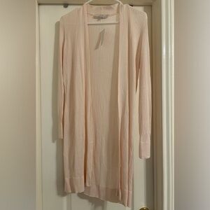 Long Pink Ribbed Cardigan - LOFT